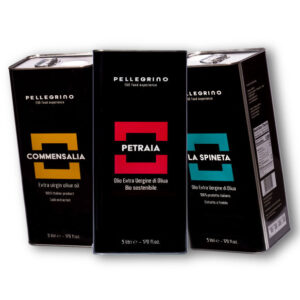 Olio Pellegrino - EVO food experience - 5lt Luxury Pack: La Spineta, Petralia, Commensalia